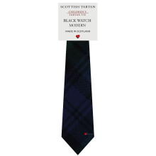 Boys All Wool Tie Woven And Made in Scotland in Black Watch Modern Tartan