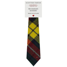 Boys All Wool Tie Woven And Made in Scotland in Buchanan Modern Tartan