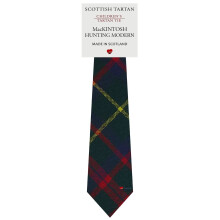 Boys All Wool Tie Woven And Made in Scotland in MacIntosh Hunting Modern Tartan