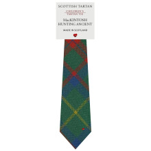 Boys All Wool Tie Woven And Made in Scotland in MacIntosh Hunting Ancient Tartan