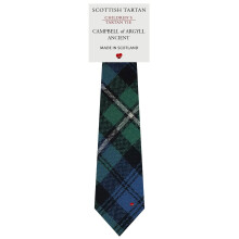 Boys All Wool Tie Woven And Made in Scotland in Campbell of Argyll Ancient Tartan
