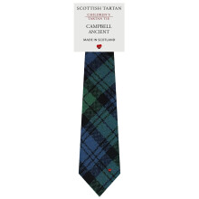 Boys All Wool Tie Woven And Made in Scotland in Campbell Ancient Tartan