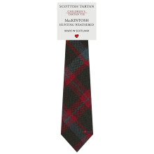 Boys All Wool Tie Woven And Made in Scotland in MacIntosh Hunting Weathered Tartan