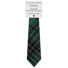 Boys All Wool Tie Woven And Made in Scotland in MacLean Hunting Ancient Tartan