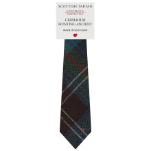 Boys All Wool Tie Woven And Made in Scotland in Chisholm Hunting Ancient Tartan