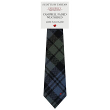 Boys All Wool Tie Woven And Made in Scotland in Campbell Faded Weathered Tartan
