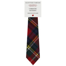 Boys All Wool Tie Woven And Made in Scotland in Christie Modern Tartan