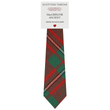 Boys All Wool Tie Woven And Made in Scotland in MacGregor Ancient Tartan