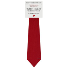 Boys All Wool Tie Woven And Made in Scotland in Plain Scarlet Tartan