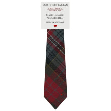 Boys All Wool Tie Woven And Made in Scotland in MacPherson Weathered Tartan