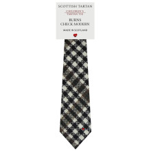 Boys All Wool Tie Woven And Made in Scotland in Burns Modern Check