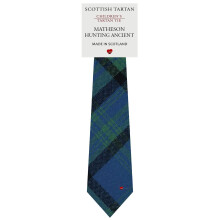Boys All Wool Tie Woven And Made in Scotland in Matheson Hunting Ancient Tartan