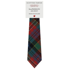 Boys All Wool Tie Woven And Made in Scotland in MacPherson Ancient Tartan
