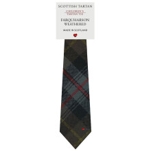 Boys All Wool Tie Woven And Made in Scotland in Farquharson Weathered Tartan