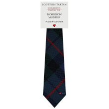 Boys All Wool Tie Woven And Made in Scotland in Morrison Modern Tartan