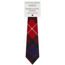 Boys All Wool Tie Woven And Made in Scotland in Fraser of Lovat Modern Tartan