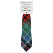 Boys All Wool Tie Woven And Made in Scotland in Gordon Red Ancient Tartan