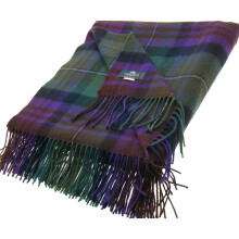 Modern Tartan Lambswool Throw Blanket Isle of Skye Sofa Blanket Travel Outdoor Blanket Plaid Wool Rug Throws for Sofas 142cm x 180cm