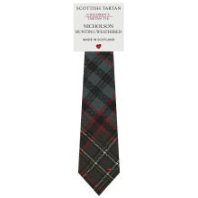 Boys All Wool Tie Woven And Made in Scotland in Nicholson Hunting Weathered Tartan