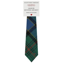 Boys All Wool Tie Woven And Made in Scotland in Ogilvie Hunting Ancient Tartan