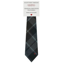 Boys All Wool Tie Woven And Made in Scotland in Graham of Menteith Weathered Tartan