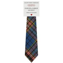 Boys All Wool Tie Woven And Made in Scotland in Ogilvie Airlie Ancient Tartan