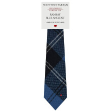 Boys All Wool Tie Woven And Made in Scotland in Ramsay Blue Ancient Tartan
