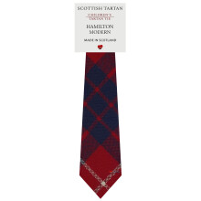 Boys All Wool Tie Woven And Made in Scotland in Hamilton Modern Tartan