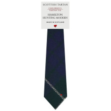 Boys All Wool Tie Woven And Made in Scotland in Hamilton Hunting Modern Tartan