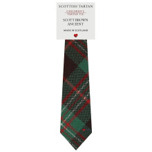 Boys All Wool Tie Woven And Made in Scotland in Scott Brown Ancient Tartan