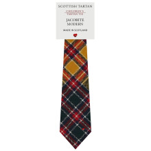 Boys All Wool Tie Woven And Made in Scotland in Jacobite Modern Tartan