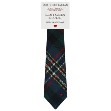 Boys All Wool Tie Woven And Made in Scotland in Scott Green Modern Tartan