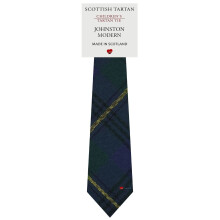 Boys All Wool Tie Woven And Made in Scotland in Johnston Modern Tartan