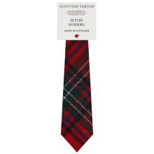 Boys All Wool Tie Woven And Made in Scotland in Seton Modern Tartan