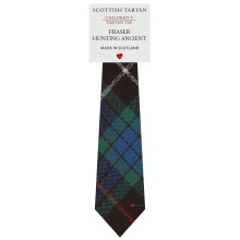 Boys All Wool Tie Woven And Made in Scotland in Fraser Hunting Ancient Tartan
