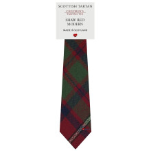 Boys All Wool Tie Woven And Made in Scotland in Shaw Red Modern Tartan