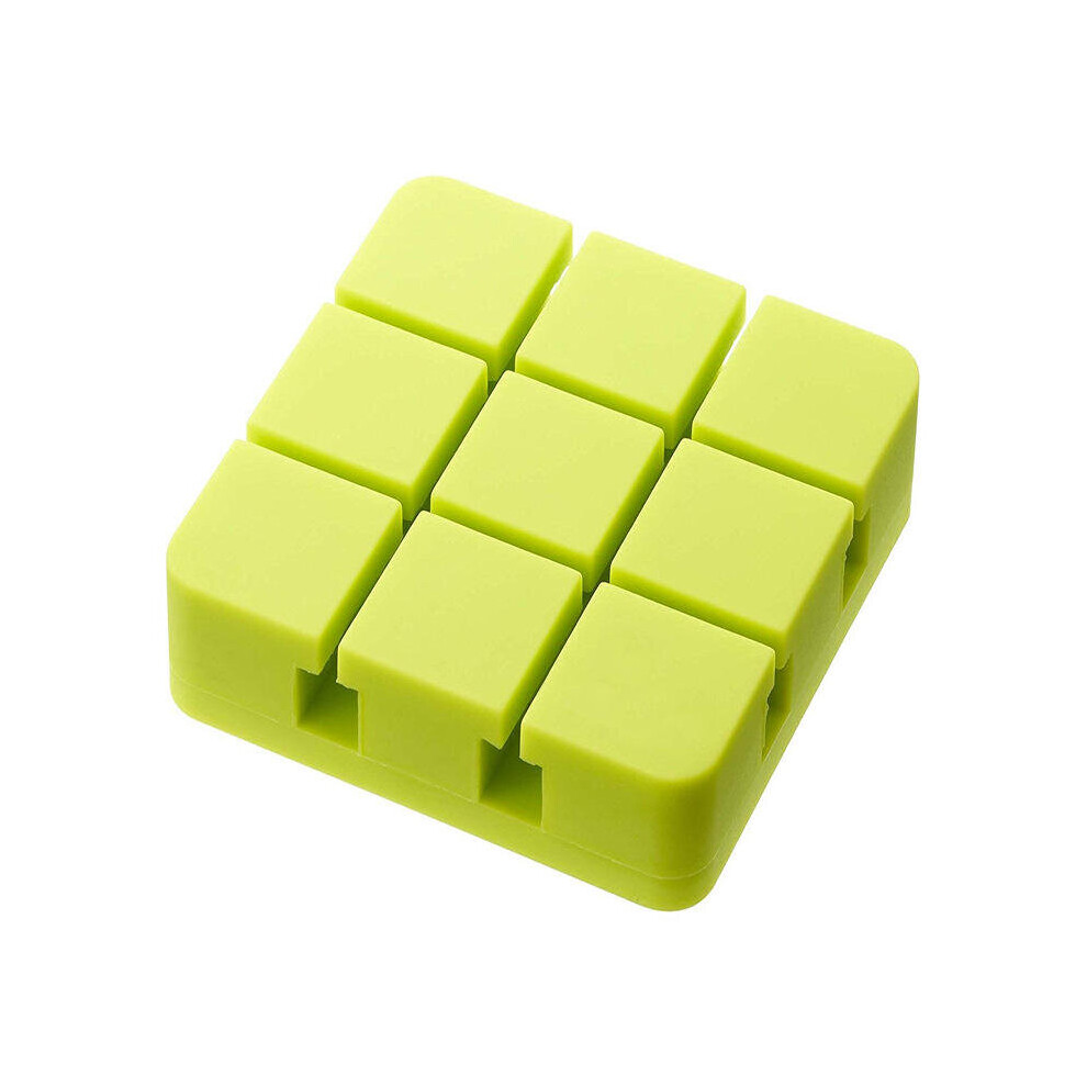 Pattern Multi-Functional Silicone Wire Clip Holder Earphone Usb Cable Cord Winder Wrap Desktop Cable Organizer Wire Management Holder Green Color 840079327406