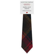 Boys All Wool Tie Woven And Made in Scotland in Maple Leaf Canadian Tartan