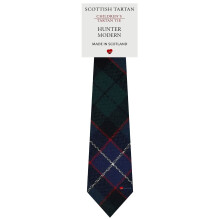Boys All Wool Tie Woven And Made in Scotland in Hunter Modern Tartan