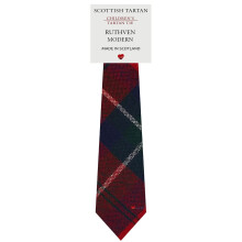 Boys All Wool Tie Woven And Made in Scotland in Ruthven Modern Tartan
