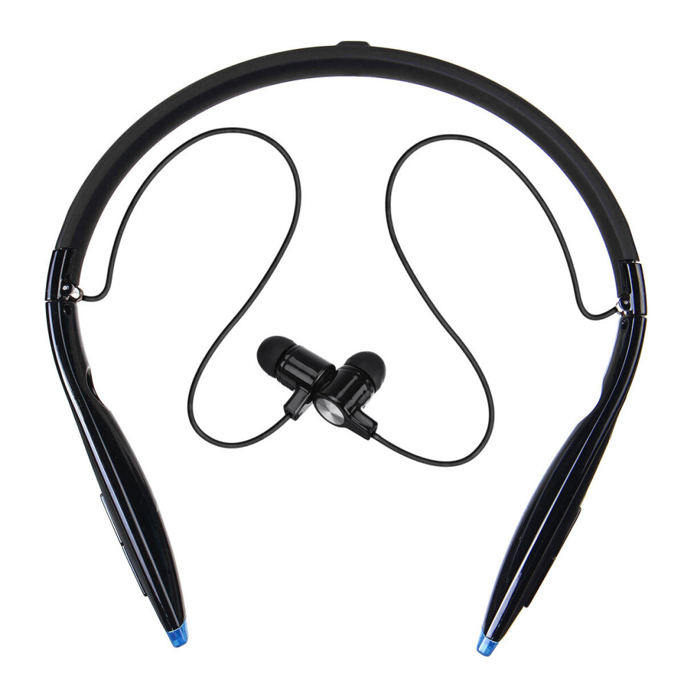 H1 Foldable Bluetooth Stereo Neckband Headphone Cvc6.0 Noise Canceling Ipx7 Waterproof Earphone With Mic Color Black 840079323583