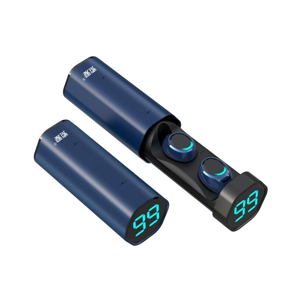 [Bluetooth 5.0] T2 Tws Earphone Led Battery Display Smart Touch Binaural Call Ipx5 Waterproof Color Blue 840079318039
