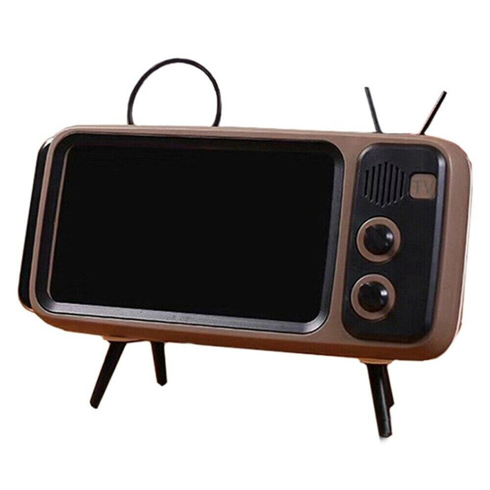 Mini Retro Tv Pattern Desktop Cell Phone Stand Holder Lazy Bracket Compatible With Mobile Phone Between 4.7 Inch To 5.5 Inch 840079327567