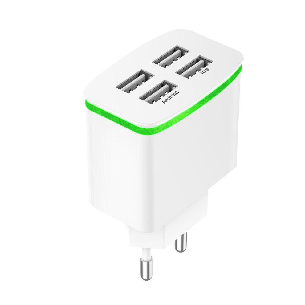4 Usb Port Qc3.0 Fast Charge 4A Usb Charger For Samsung For Iphone Xiaomi Huawei Color White 840079104496