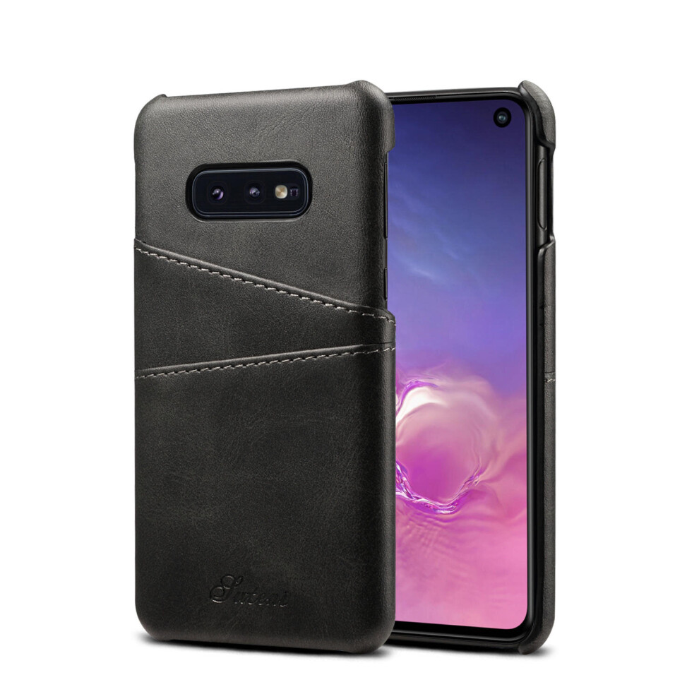 Premium Cowhide Leather Card Slot Protective Case For Samsung Galaxy S10e 5.8 Inch Color Black 7082497867093