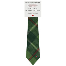 Boys All Wool Tie Woven And Made in Scotland in Galloway Hunting Modern Tartan