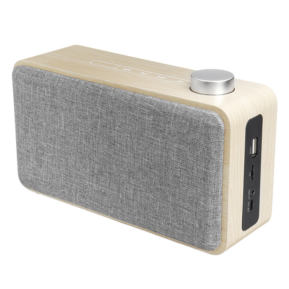 Wooden Touch Wireless Bluetooth Speaker 1500Mah Handsfree Bass Subwoofer Loudspeaker Support Tf Card With Mic Color Yellow 840079324832