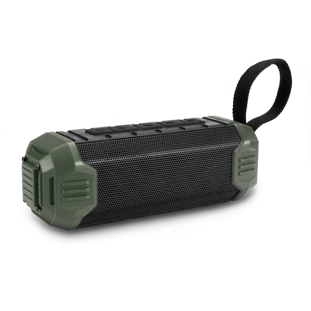 16W Portable Wireless Bluetooth Speaker Stereo Tf Card Aux-In Ipx5 Waterproof Outdoors Subwoofer Color Green 840079325396