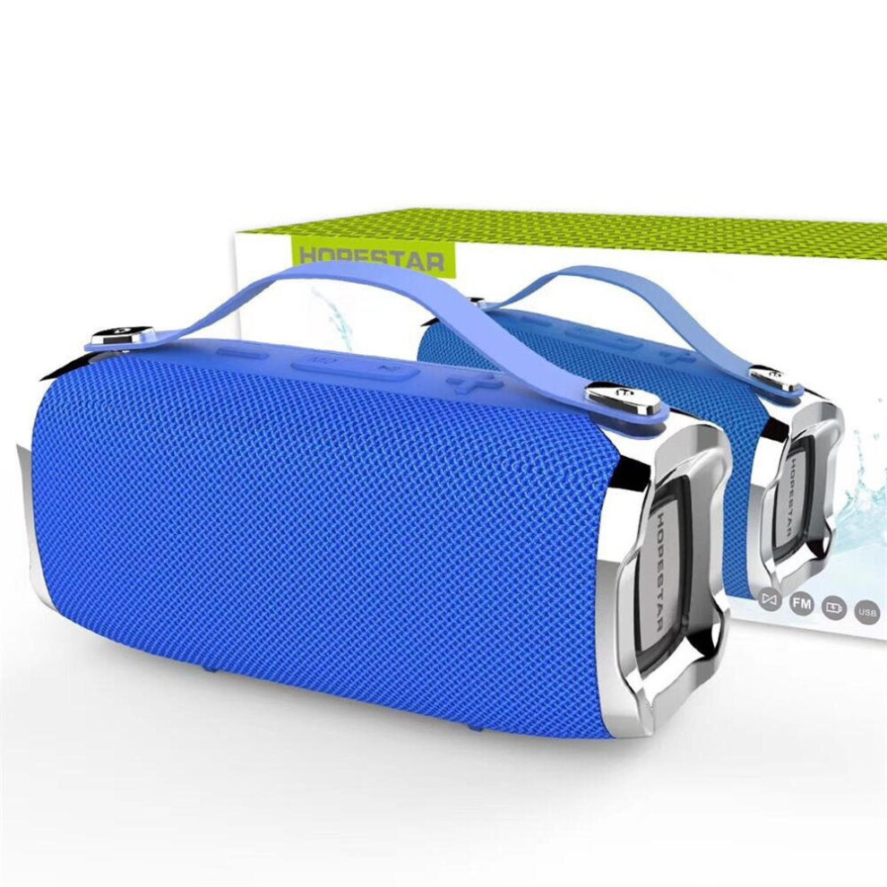 H36 Portable Tooth Speaker Dual Units Ipx6 Waterproof Tf Card Fm Radio Bass Speaker Color Blue 840079103789