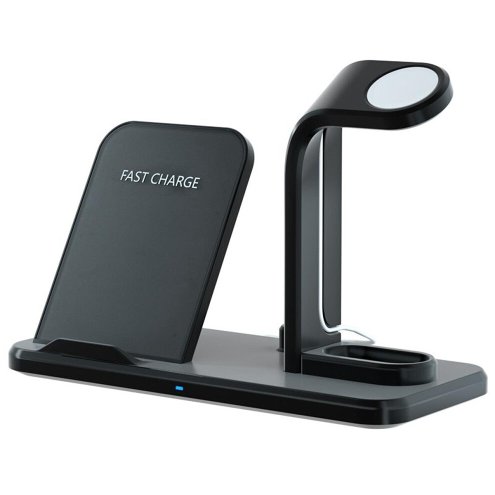Qi Wireless Charger Fast Charging Phone Holder Watch Holder Pencil Holder Earphone Holder For Smart Phone Apple Watch Apple Airpods Color Black 840079319111